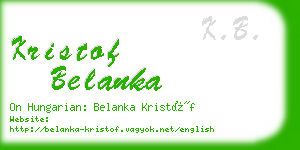 kristof belanka business card